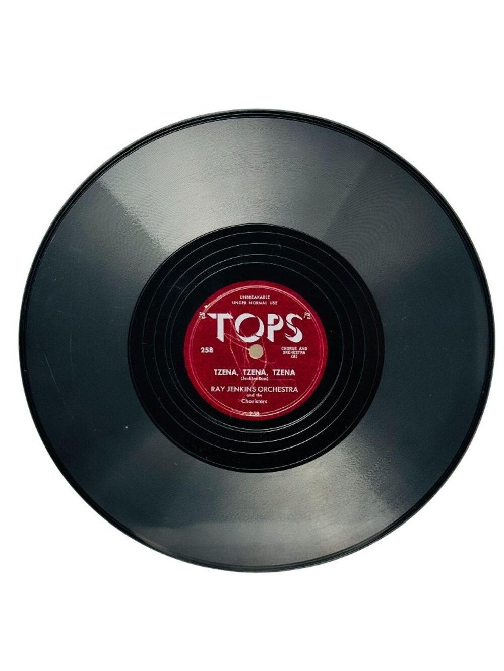 Ray Jenkins Orchestra Tzena Tzena Tzena 10in Shellac 78 RPM Tops Records 258